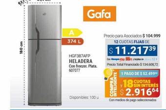 Cooperativa Obrera Gafa heladera oferta