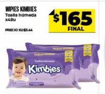 Supermayorista Vital Wipies Kimbies Toalla humeda x 48u oferta