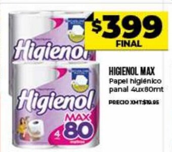Supermayorista Vital Higienol Max Papel higienico panal 4u x 80mt oferta