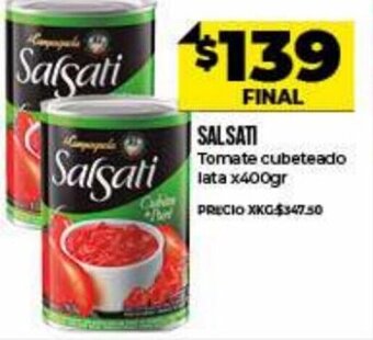 Supermayorista Vital Salsati Tomate cubeteado lata x 400gr oferta