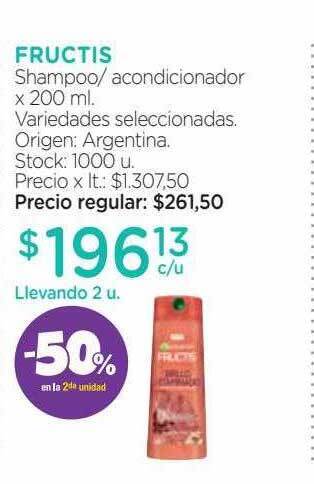 Farmacity Fructis shampoo- acondicionador oferta