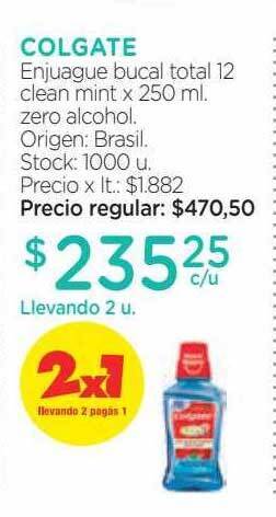 Farmacity Colgate enjuague bucal total 12 clean mint oferta