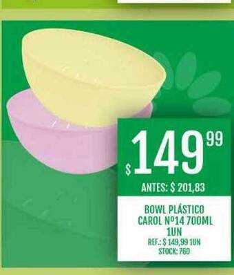 Supermercados Todo Bowl plástico carol n°14 oferta