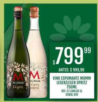 Supermercados Todo Vino espumante mumm leger leger spritz oferta