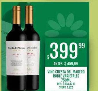Supermercados Todo Vino cuesta del madero roble varietales oferta