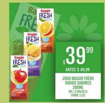 Supermercados Todo Jugo baggio fresh varios sabores oferta