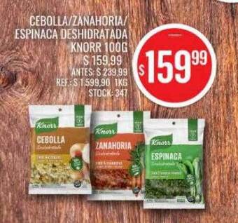 Supermercados Todo Cebolla zanahoria espinaca deshidratada knorr oferta