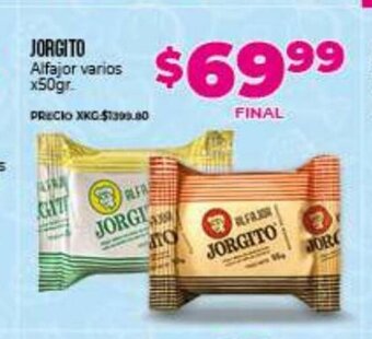 Supermayorista Vital Jorgito Alfajor varios x 50gr. oferta