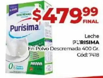 Diarco Purísima Leche En Polvo Descremada 400 Gr. oferta