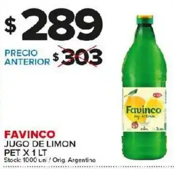 Carrefour Maxi Favinco Jugo De Limon Pet x 1 Lt. oferta