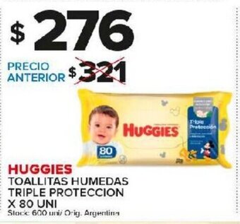 Carrefour Maxi Huggies Toallitas Humedas Triple Proteccion x 80 uni oferta