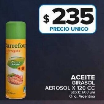 Carrefour Maxi Aceite Girasol Aerosol x 120 cc oferta