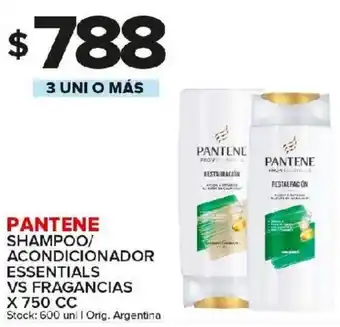 Carrefour Maxi Pantene Shampoo/Acondicionador Essentials vs Fragancias x 750 cc oferta