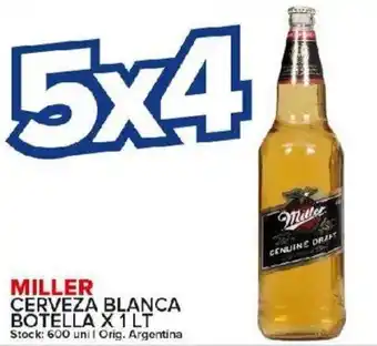 Carrefour Maxi Miller Cerveza Blanca Botella x 1 Lt oferta
