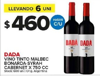 Carrefour Maxi Dada Vino Tinto Malbec Bonarda - Syrah Cabernet x 750 cc oferta