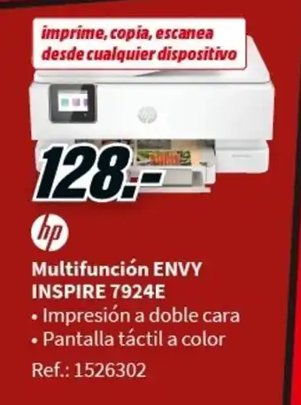 Media Markt hp Multifunción Envy Inspire 7924E oferta