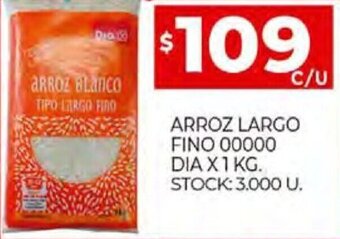 Supermercados DIA Arroz Largo Fino 00000 Dia x 1 kg oferta
