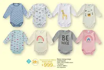 Carrefour Body manga larga estampando oferta