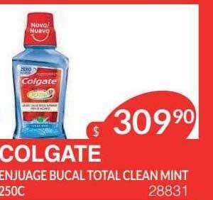 Masivos Colgate enjuague bucal total clean mint oferta