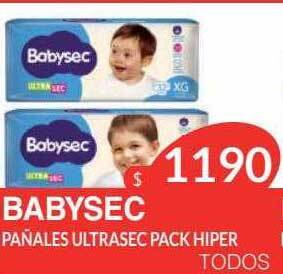 Masivos Babysec pañales ultrasec pack hiper oferta