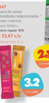 Farmacity Barra de cereal nat sabor a chocolate x 21 g oferta