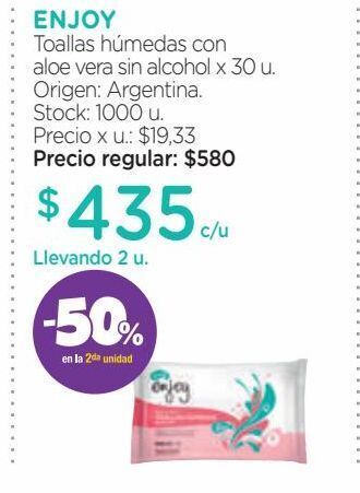 Farmacity Toallas húmedas con aloe vera sin alcohol x 30 un oferta