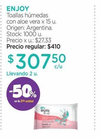 Farmacity Toallas húmedas con aloe vera x 15 un oferta