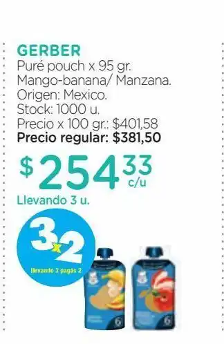 Farmacity Puré de mango banana gerber x 95 g oferta