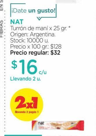 Farmacity Turrón de mani x 25 gr nat oferta