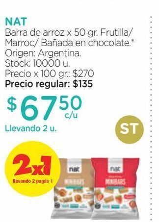 Farmacity Barras de arroz nat minibars marroc x 50 g oferta