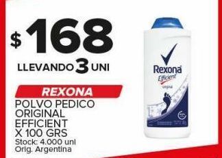 Carrefour Maxi Polvo pedico rexona efficient original 100g oferta