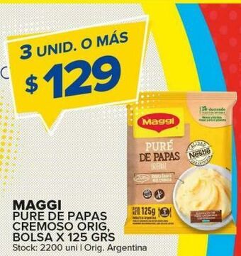 Carrefour Maxi Puré de papas maggi cremoso original x 125g oferta