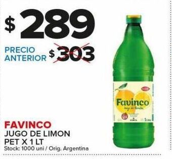 Carrefour Maxi Jugo de limón favinco x 1l oferta