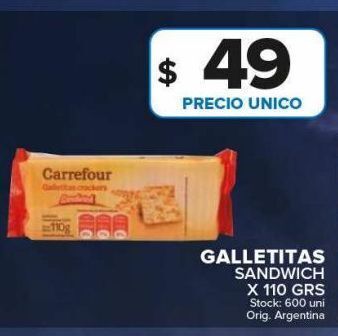 Carrefour Maxi Galletas sandwich 110g oferta