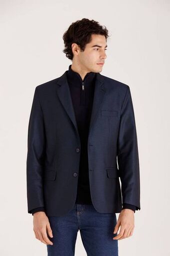 Macowens Saco ss 100 fantasía fit azul marino oferta