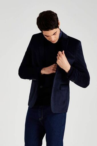 Macowens Saco velour fit azul marino oferta