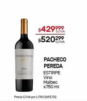 Pacheco pereda estirpe vino malbec