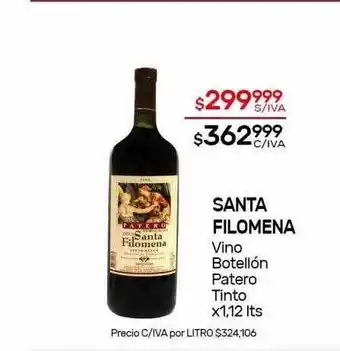 Nini Mayorista Santa filomena vino botellón patero tinto oferta