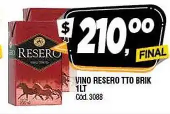 Supermercados Yaguar Vino resero tto brik oferta