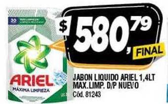 Supermercados Yaguar Jabon liquido ariel max.limp. d-p nuevo oferta