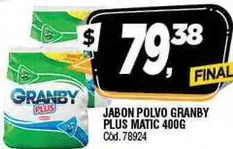 Supermercados Yaguar Jabon polvo granby plus matic oferta