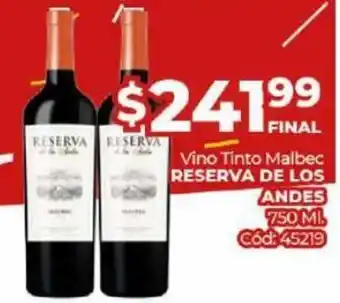 Diarco RESERVA DE LOS vino tinto malbec oferta