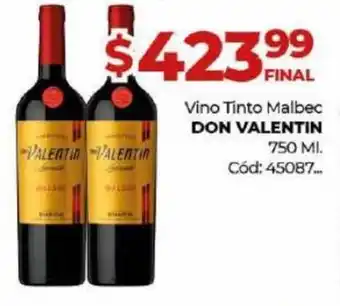 Diarco DON VALENTIN vino tinto malbec oferta