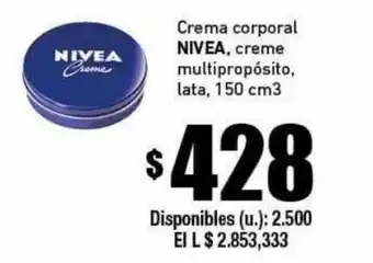 Cooperativa Obrera NIVEA crema corporal oferta