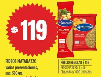 Supermercados Vea Fideos matarazzo oferta