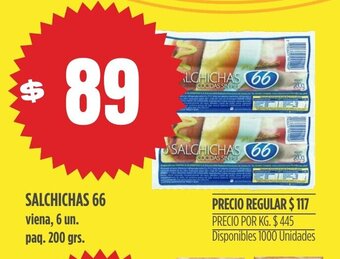 Supermercados Vea Salchichas 66 oferta