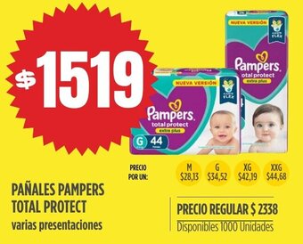 Supermercados Vea Pañales pampers total protect oferta