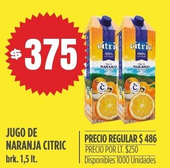 Supermercados Vea Jugo de naranja citric oferta