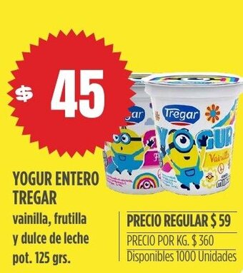 Supermercados Vea Yogur entero tregar oferta