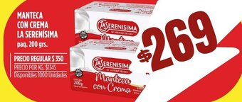 Supermercados Vea Manteca con crema la serenisima oferta